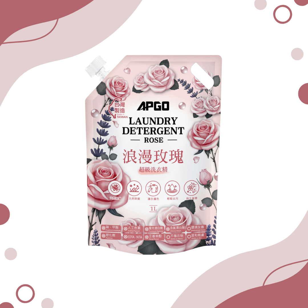 APGO Laundry Detergent (Made in Taiwan) * Rose  浪漫玫瑰 * 1L