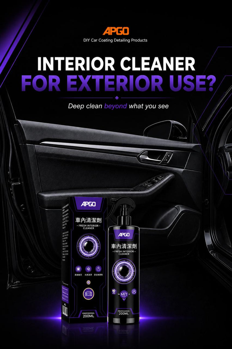 Can interior car cleaner be used on the exterior?”