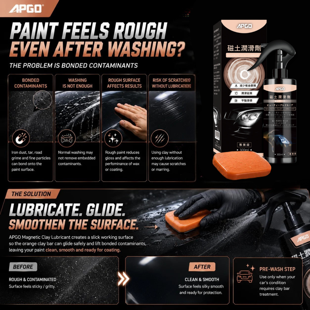 APGO Car Magnetic Clay Spray Solution with Clay Bar — 2