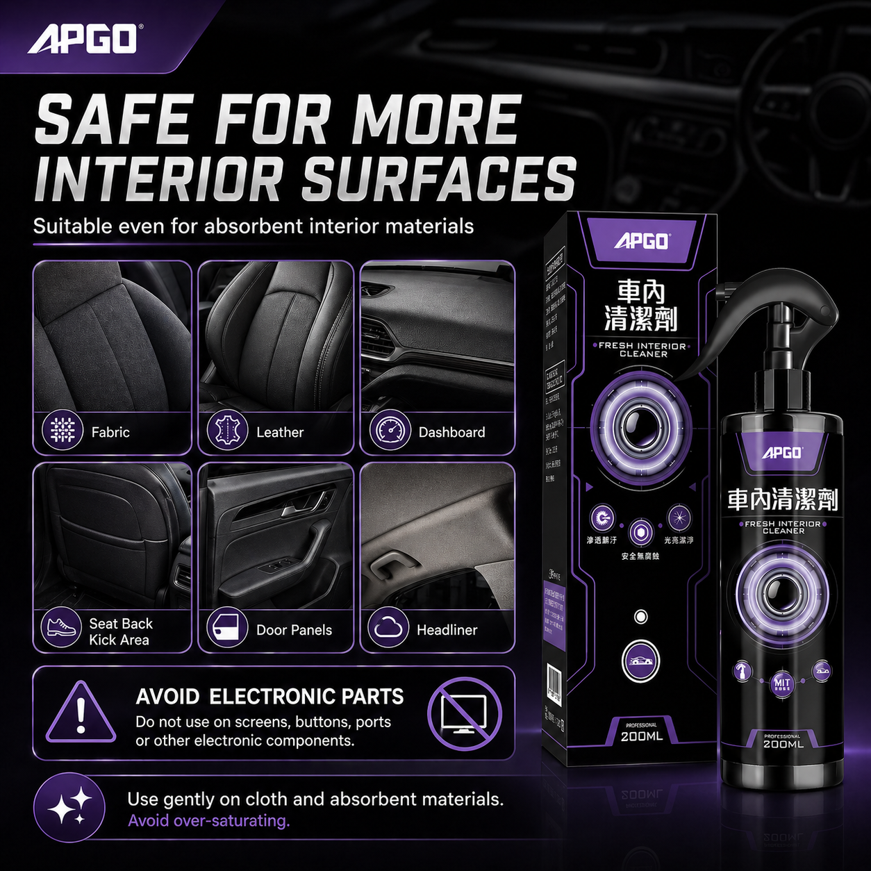 APGO Car Interior Eco Friendly Cleaner — 2