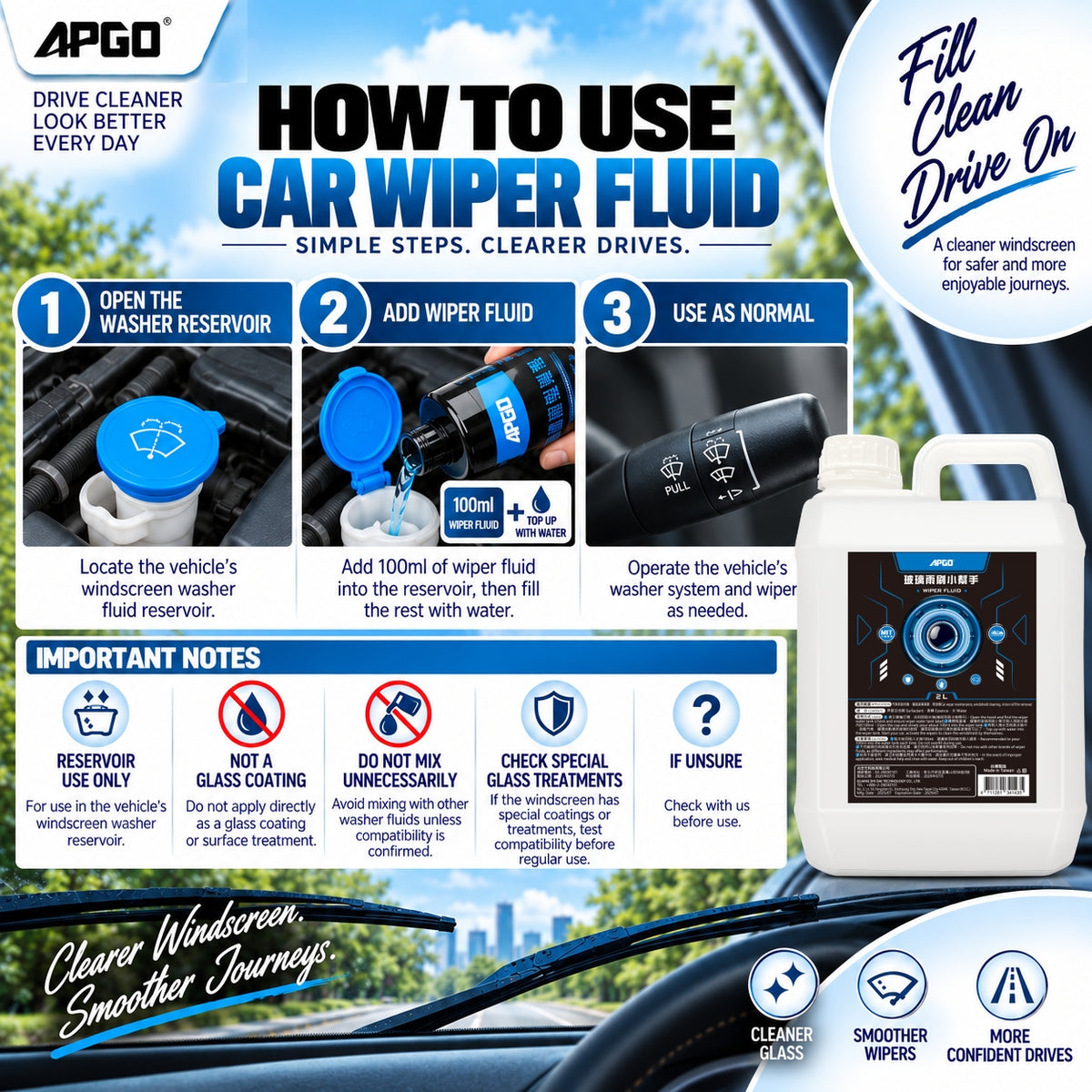 APGO Car Wiper Fluid 2L — 3