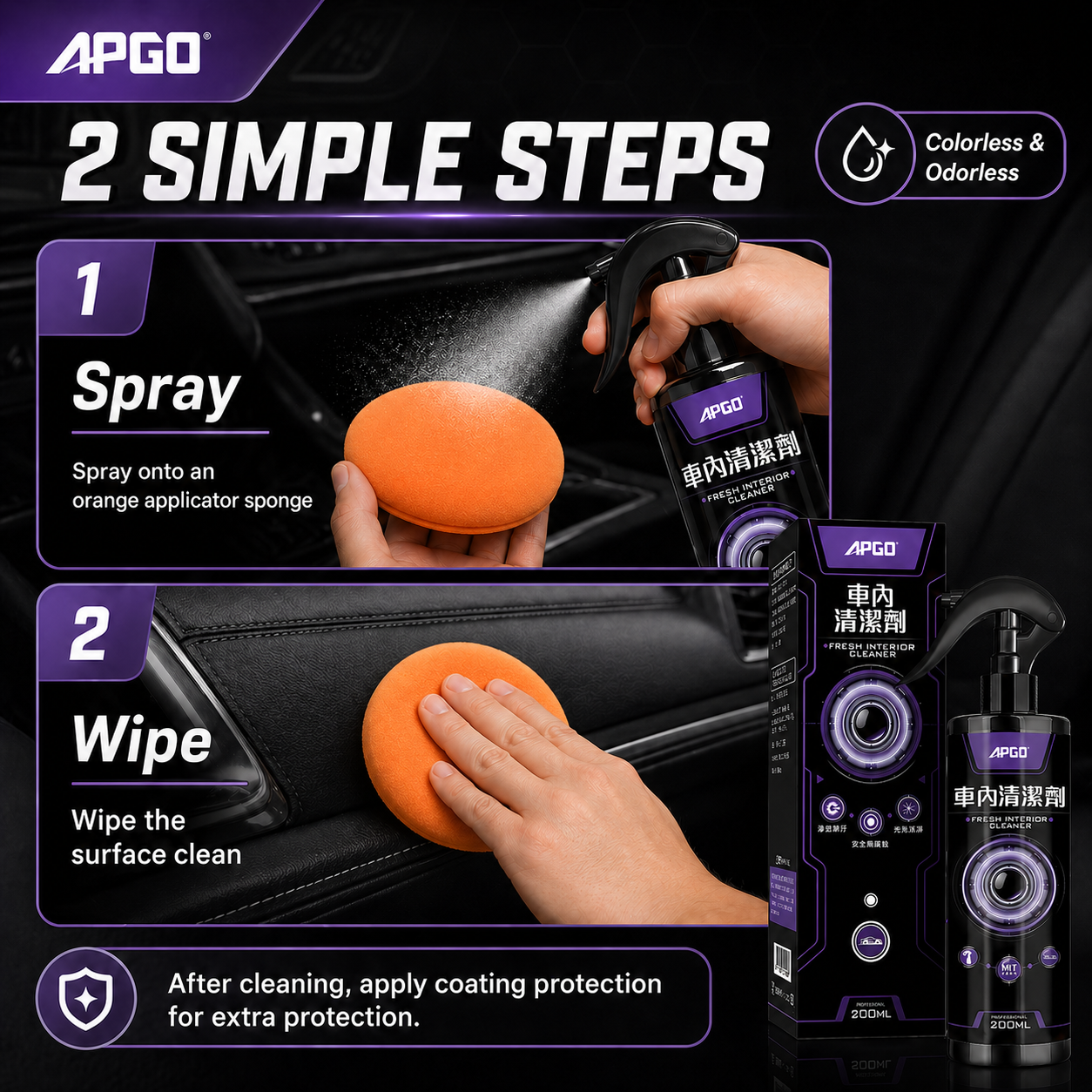 APGO Car Interior Eco Friendly Cleaner — 5