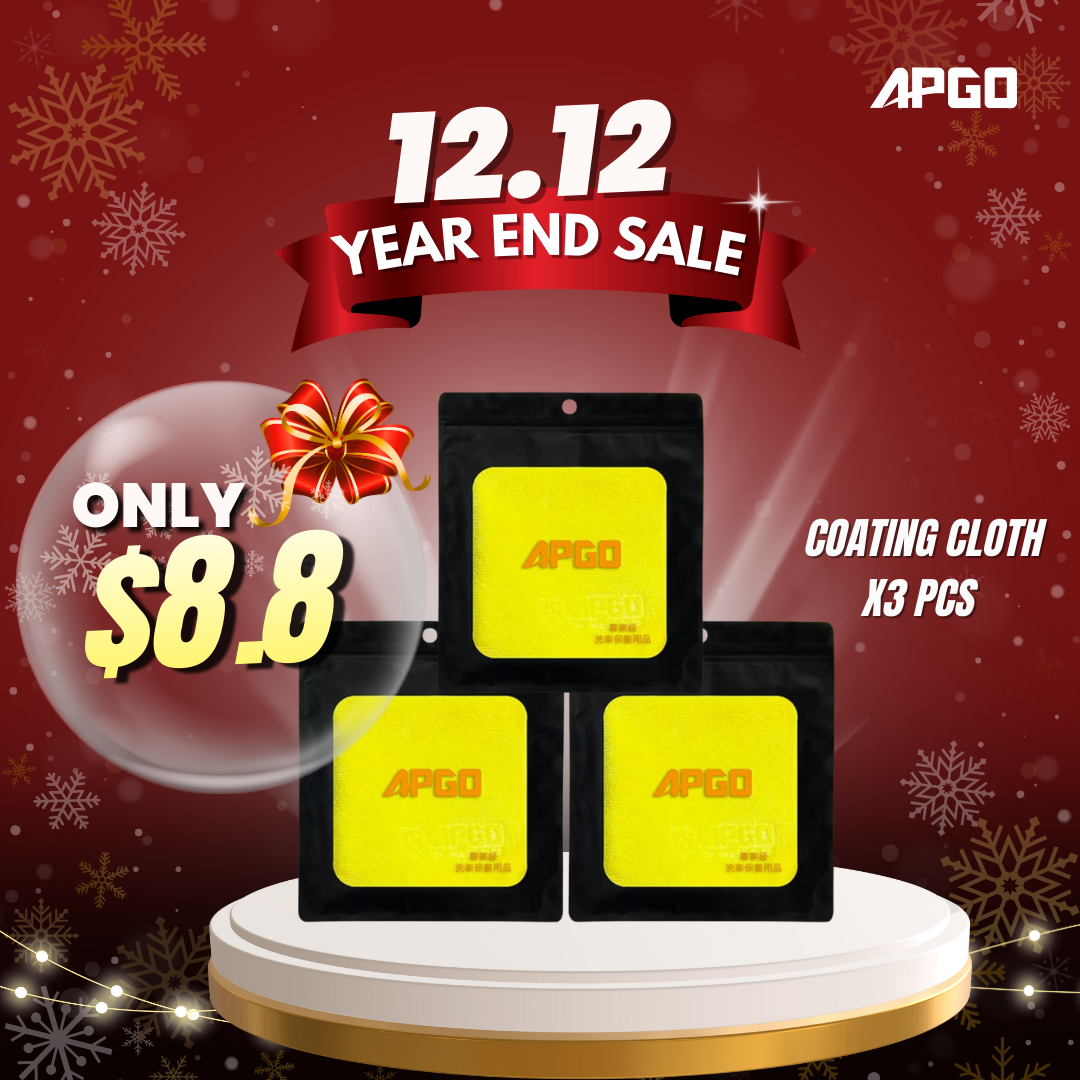 3x APGO Microfiber Pro-Car Coating Cloth 30cm X 30cm