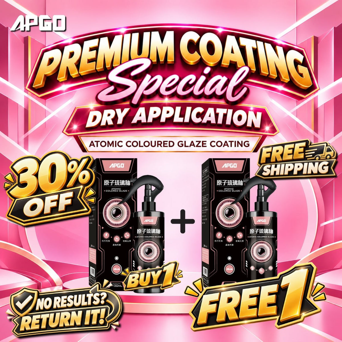 APGO Atomic Coloured Glaze Car Nano Coating (Premium) 300ml
